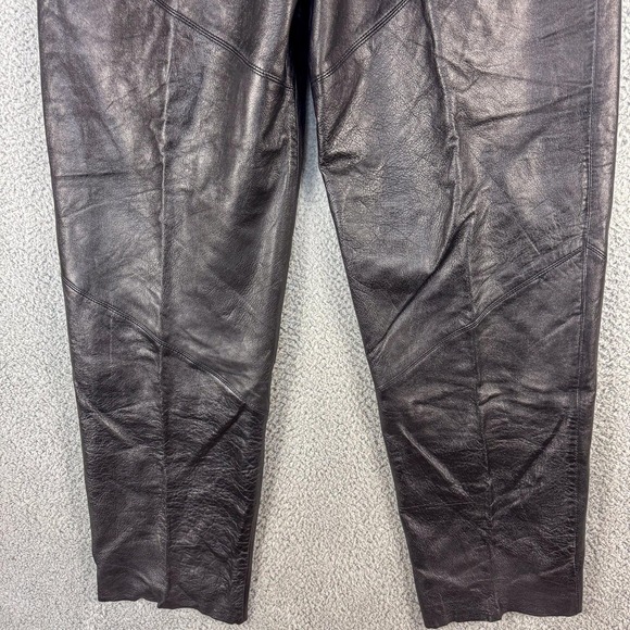 Saxony Genuine Leather Pants Mens 42 Black Pleated Tapered Dress NWT Trousers - Picture 7 of 16